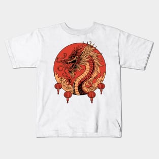 Red Chinese Dragon Kids T-Shirt